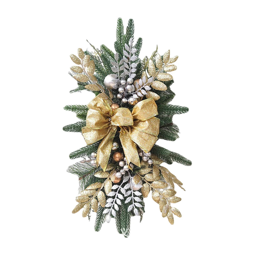 Green, gold ,and silver Christmas wreath