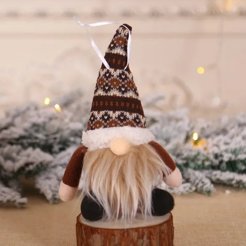 Christmas Gnomes Doll Knitted Plush Dwarf Elf Santa Gonk Dwarf New Year 2024 Gifts Navidad 2023 Forest Old Man Xmas Ornaments