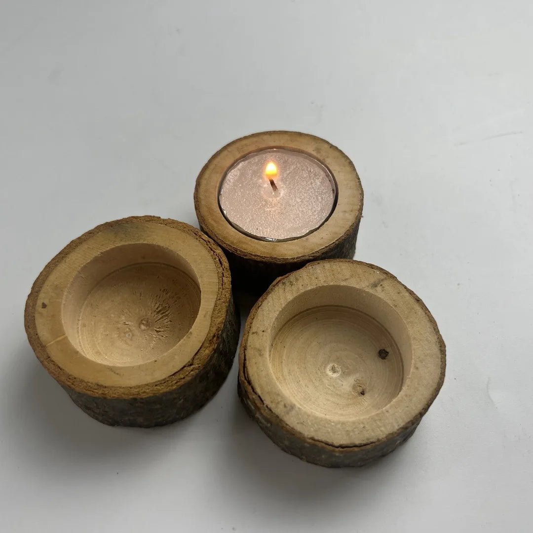 Wooden crafts decorations Hoba candlestick Bark stake candlestick Handmade home decoration Hoba candlestick