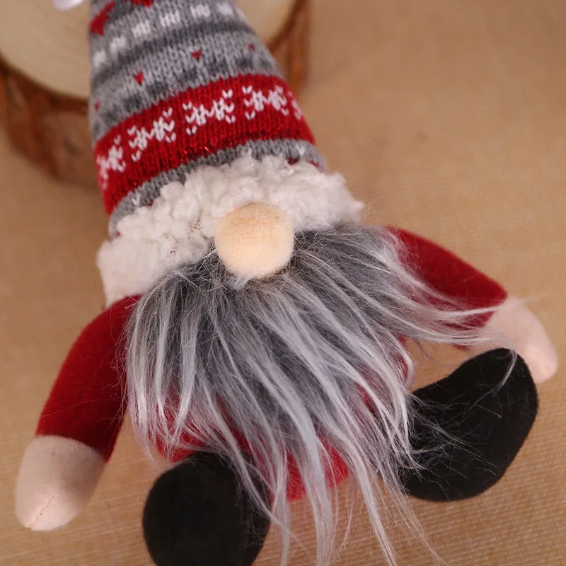 Christmas Gnomes Doll Knitted Plush Dwarf Elf Santa Gonk Dwarf New Year 2024 Gifts Navidad 2023 Forest Old Man Xmas Ornaments