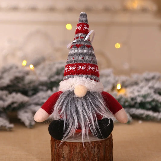 Christmas Gnomes Doll Knitted Plush Dwarf Elf Santa Gonk Dwarf New Year 2024 Gifts Navidad 2023 Forest Old Man Xmas Ornaments