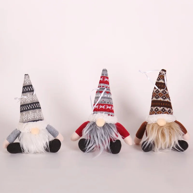 Christmas Gnomes Doll Knitted Plush Dwarf Elf Santa Gonk Dwarf New Year 2024 Gifts Navidad 2023 Forest Old Man Xmas Ornaments